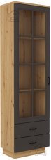 Vitrine Flawia - Eiche Artisan/Grafit 60 cm GRAR 1D2S