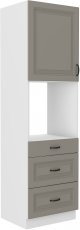 Hoher Schrank für Einbaubackofen Stilo - сlaygrey/weiß - 60 cm DPS-210 3S 1F