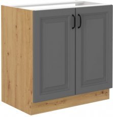 Unteres Element Stilo - dustgrey/artisan Eiche - 80 cm ZL 2F BB