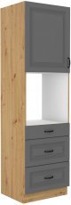 Hoher Schrank für Einbaubackofen Stilo - dustgrey/Artisan Eiche - 60 cm DPS-210 3S 1F
