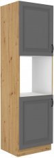 Hoher Schrank für Einbaubackofen Stilo - dustgrey/Artisan Eiche - 60 cm DP-210 2F