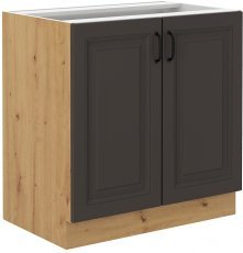 Unteres Element Stilo - grau/Artisan Eiche - 80 cm D 2F BB