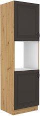 Hoher Schrank für Einbaubackofen Stilo - grau/Artisan Eiche - 60 cm DP-210 2F