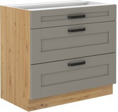 Unteres Element Luna - claygrey/artisan Eiche - 80 cm D 3S BB