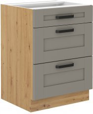 Unteres Element Luna - claygrey/artisan Eiche - 60 cm D 3S BB