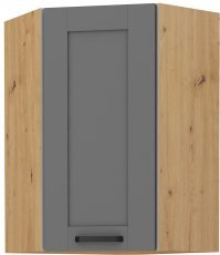 Oberes Eckelement Luna - dustgrey/artisan Eiche - 60x60 cm GN-90 (45°) 1F