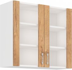 Obere Vitrine Sara - Lefkas Eiche - 80 cm GS-72 2F