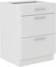 Unteres Element mit Schubladen Eko weiß - 60 cm D 3S BB