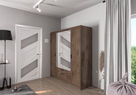 Schrank mit Spiegel Elena DL04 - Eiche Lefkas