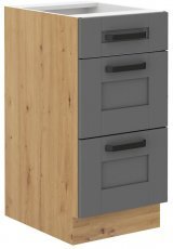 Unteres Element Luna - dustgrey/artisan Eiche - 40 cm D 3S BB