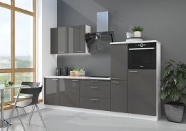 Küche Lara 270 cm - grau - 2 Set