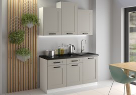 Küche Luna 150 cm - claygrey/weiß - 1 Set