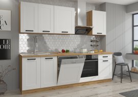 Küche Luna 250 cm - weiß/Artisan Eiche - 2 set
