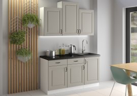 Küche Stilo 150 cm - сlaygrey/weiß - 1 Set
