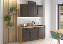 Küche Stilo 150 cm - grau/Artisan Eiche - 1 Set