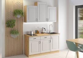 Küche Stilo 150 cm - weiß/Artisan Eiche - 1 Set