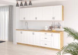Küche Stilo 260 cm - weiß/Artisan Eiche - 7 Set