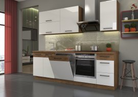 Küche Vigo 240 cm - weiß - 2 Set