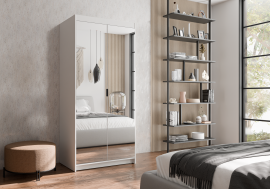 Kleiderschrank Elena 2D mit Spiegel - weiß