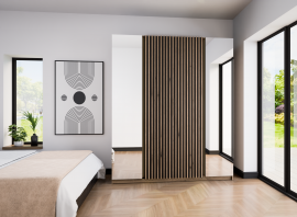 Schrank Kaja 2 2LAM - Eiche Evoke/Schwarz/Eiche Evoke