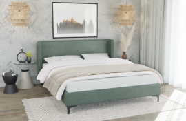 Bett Basti - 200x200 cm - Stoff Solid