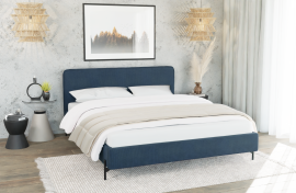 Bett Barker - 140x200 cm - Stoff Run Again