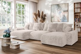 Wohnlandschaft in U-Form Luma Small - Stoffe Cremona
