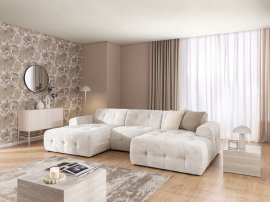 U-förmige Wohnlandschaft Melva – Stoff Cremona