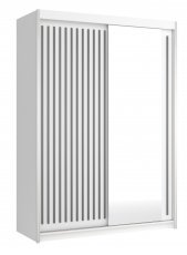 Kleiderschrank mit Schiebetüren Royal 150 – Weiß/Grau