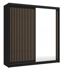 Kleiderschrank mit Schiebetüren Royal 200 – Schwarz/Votan