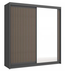 Kleiderschrank mit Schiebetüren Royal 200 – Grau/Votan