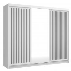 Kleiderschrank mit Schiebetüren Royal 250 – Weiß/Grau