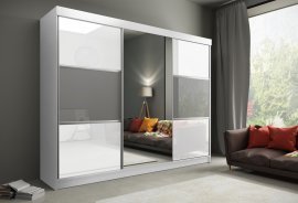 Kleiderschrank mit Schiebetüren Rumba 250 – Weiß