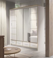 Kleiderschrank mit Schiebetüren Sevilla LED 200 – Weiß