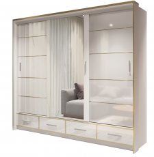 Kleiderschrank mit Schiebetüren Sevilla LED 250 – Weiß