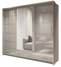 Kleiderschrank mit Schiebetüren Sevilla LED 250 – Grau