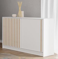 Kommode Royal – Weiß/Eiche Votan