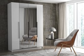 Kleiderschrank mit Spiegel Paris 160 cm – Weiß