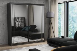 Kleiderschrank Smart 200 cm – Schwarz