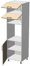 Hoher Schrank Kvadris - HL-60/214/2 - Korpus Weiß einfarbig