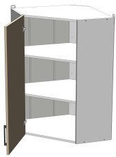 Eckelement Kvadris - WC-60/60/92 - Korpus Weiß einfarbig