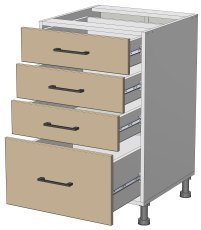 Untereinheit Kvadris - LD-(3+1)50/82 - Korpus Sonoma Eiche