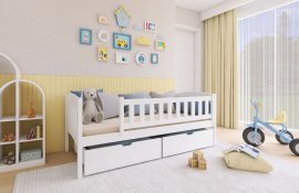 Kinderbett Gucio - 90x190 cm - Weiß