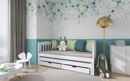 Kinderbett mit zusätzlichem Bett Amelka - 80x160 cm - Weiß