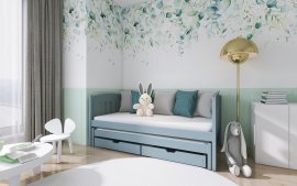 Kinderbett mit zusätzlichem Bett Amelka - 80x160 cm - Grau