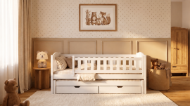 Kinderbett mit zusätzlichem Bett Amelka - 80x180 cm - Weiß