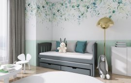 Kinderbett mit zusätzlichem Bett Amelka - 80x200 cm - Graphit