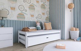 Kinderbett mit zusätzlichem Bett Anis - 80x160 cm - Weiß