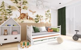 Kinderbett mit zusätzlichem Bett Daniel - 80x160 cm - Weiß