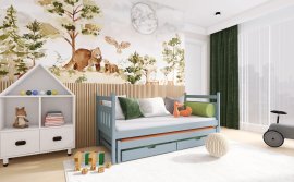 Kinderbett mit zusätzlichem Bett Daniel - 90x190 cm - Grau